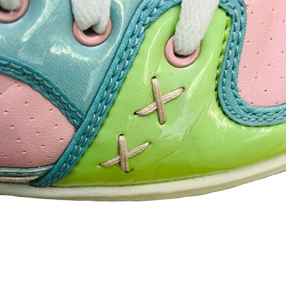 Rare Playboy Vintage 90s Sneakers Green Pink Blue Candy Stitches/Detail Logo 8.5 - Picture 11 of 14